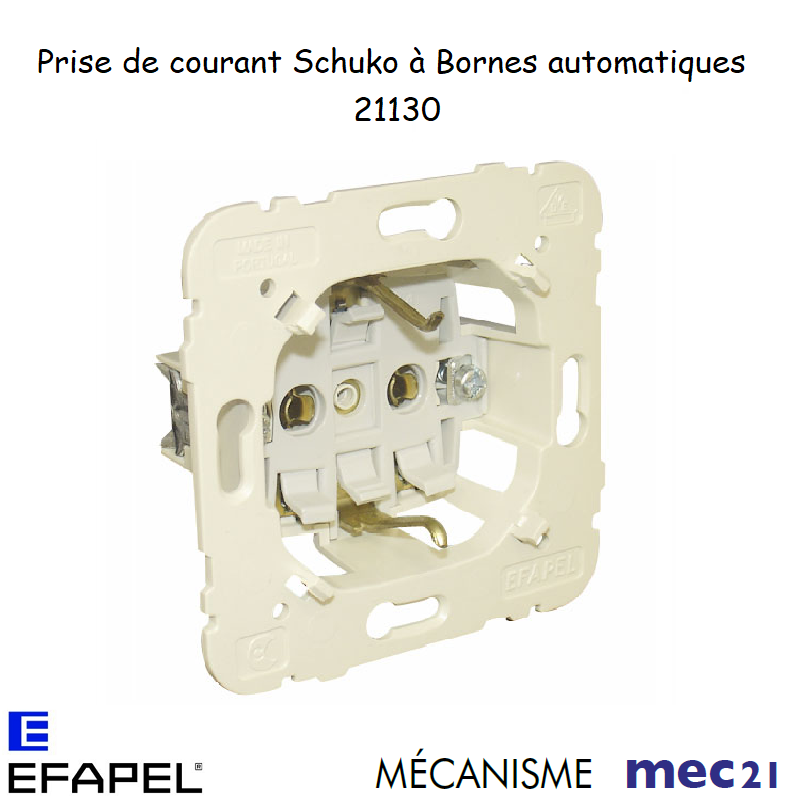 Mécanisme de Prise de courant Schuko à Bornes Automatiques