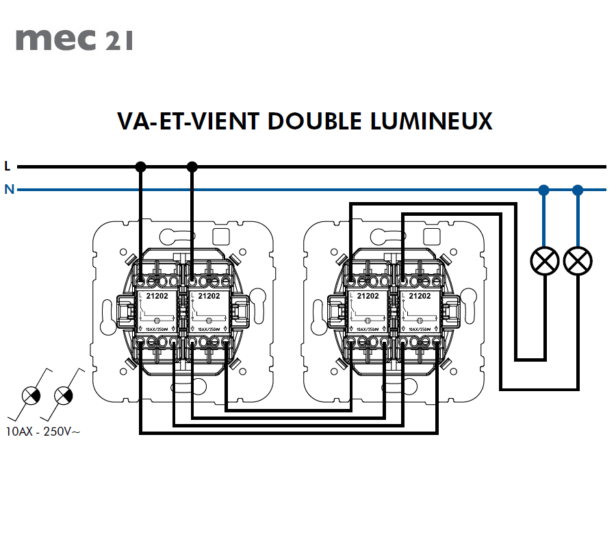 Mécanisme Va-et-Vient Double Lumineux
