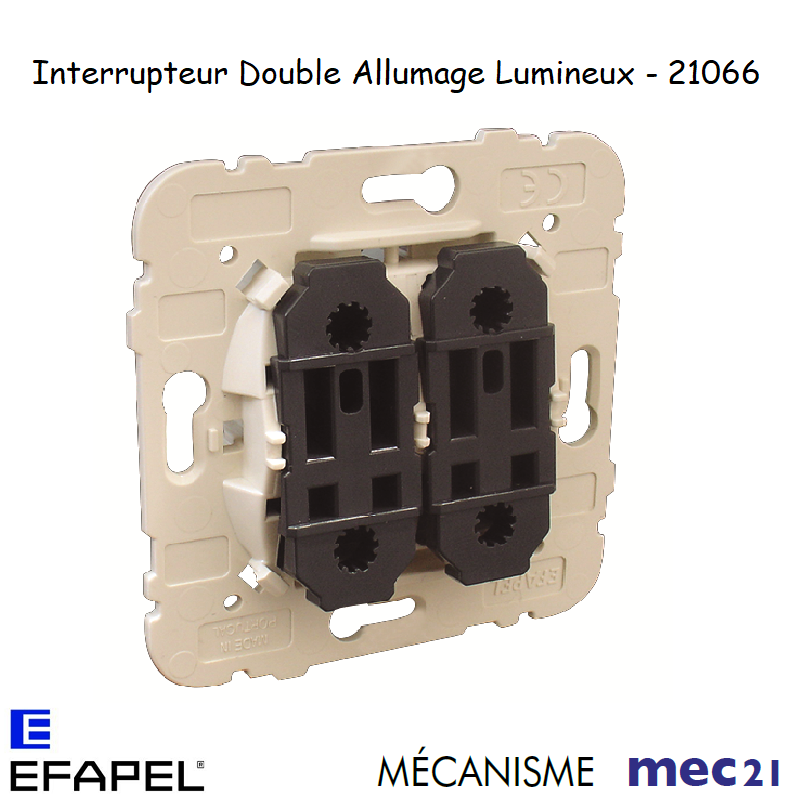 Mécanisme Interrupteur Double Unipolaire Lumineux