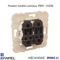 Mécanisme de Poussoir à Bascule Double Lumineux - 250V~