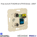 Mécanisme de Prise Mixte R-TV - RJ45 Cat. 6A UTP - FO SC-APC Étoile