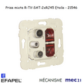 Mécanisme Prise R-TV-SAT-2xRJ45 Cat.6 UTP Etoile