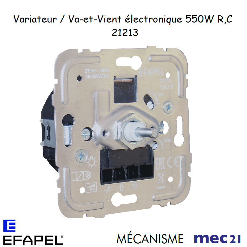 Mécanisme Variateur Va-et-Vient Electronique 550W R,C mec21
