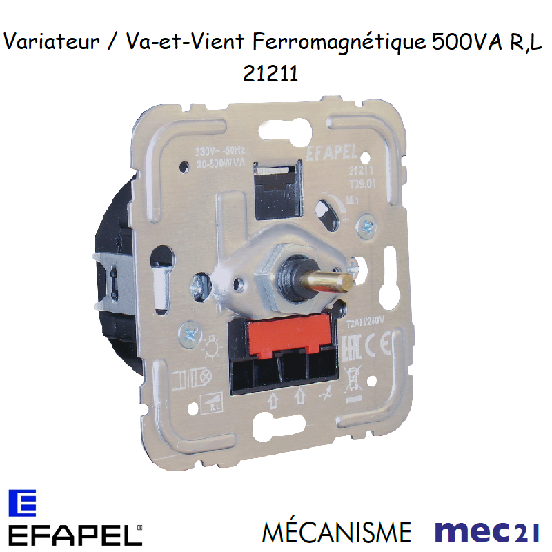 Mécanisme Variateur Va-et-Vient Ferromagnétique 500VA R,L mec21