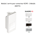 Module simple pour Connecteur RJ45 - 1 Module Quadro45