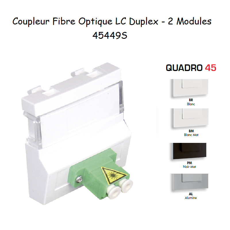 Module avec Coupleur de Fibre Optique LC Duplex - 2 Modules QUADRO 45
