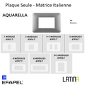 Plaque LATINA Aquarella Matrice Italienne 1 à 6 Modules - ALUMINE