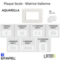 Plaque LATINA Aquarella Matrice Italienne 1 à 6 Modules - BLANC MAT