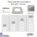 Plaque LATINA CROMA Matrice Européenne - BLANC MAT / CHROME