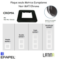 Plaque LATINA CROMA Matrice Européenne - NOIR MAT / CHROME