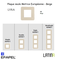 Plaque LATINA LYRA Matrice Européenne - Beige