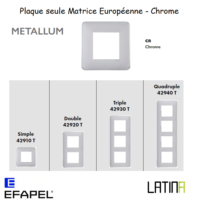 Plaque LATINA METALLUM Matrice Européenne - CHROME