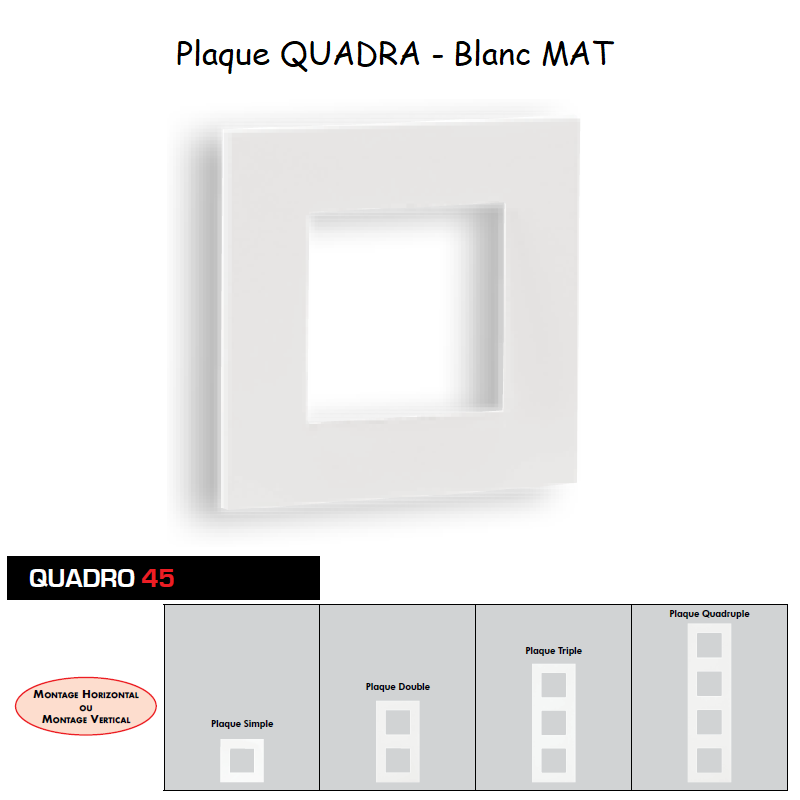 Plaques QUADRA Blanc MAT