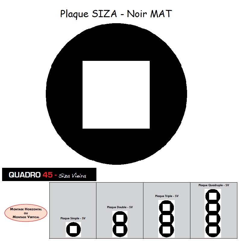 Plaque QUADRO45 Siza Vieira - Noir MAT