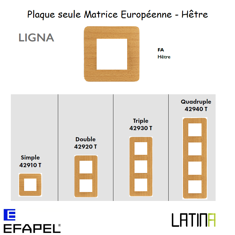 Plaque LATINA LIGNA Matrice Européenne - HETRE