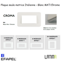 Plaque LATINA CROMA Matrice Italienne 3 à 6 Modules - BLANC MAT / CHROME