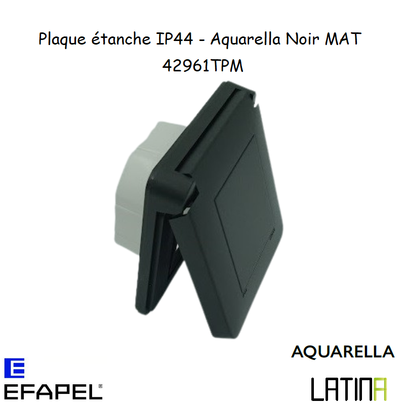 Plaque étanche IP44 LATINA - NOIR MAT
