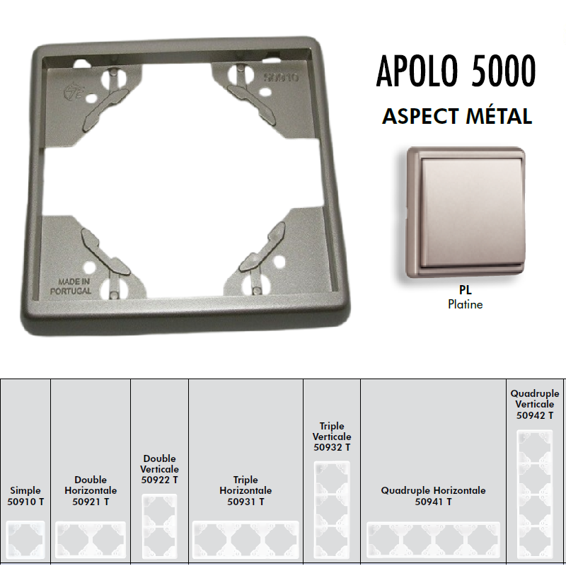 Plaque APOLO5000 Métal - Platine