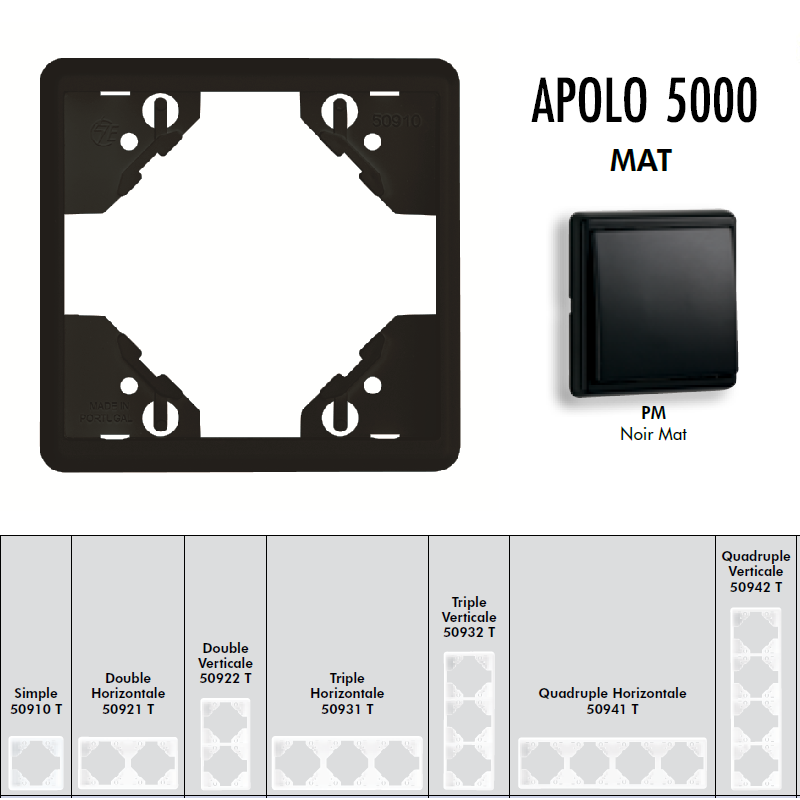Plaque APOLO 5000 MAT - Noir MAT