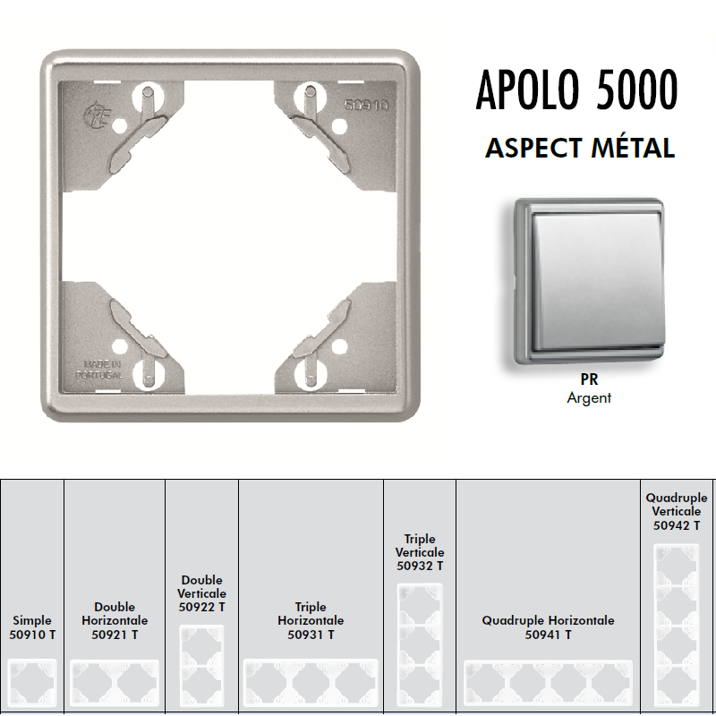 Plaque APOLO5000 Métal - Argent