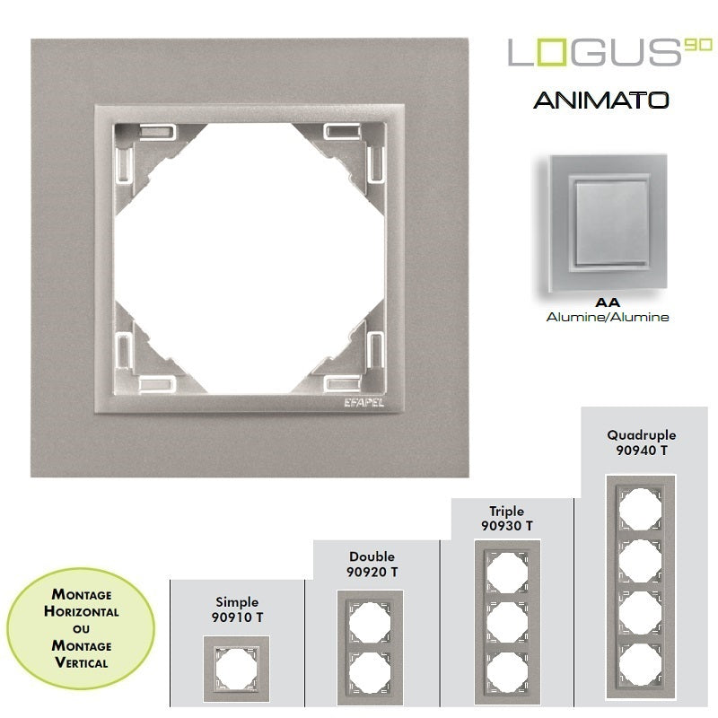 Plaque Animato Alumine/Alumine LOGUS90