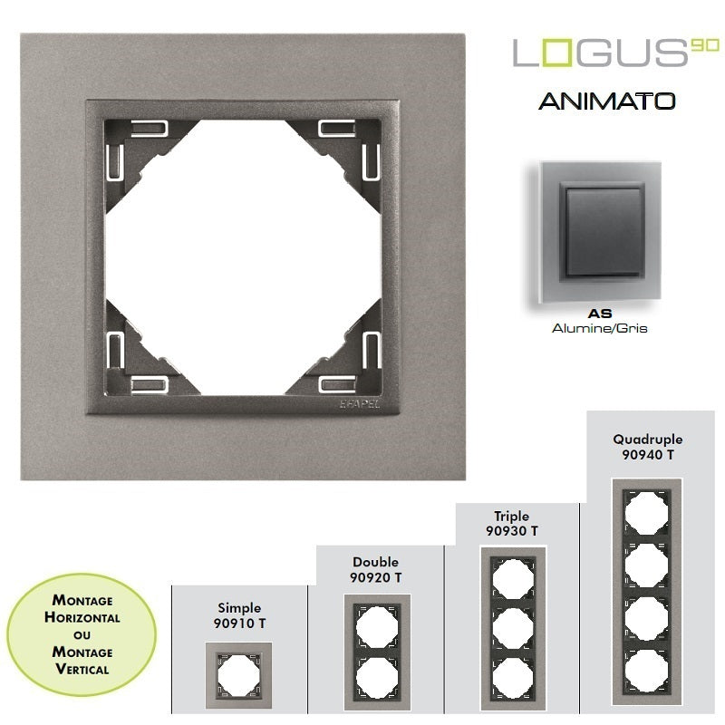 Plaque Animato Alumine/Gris LOGUS90