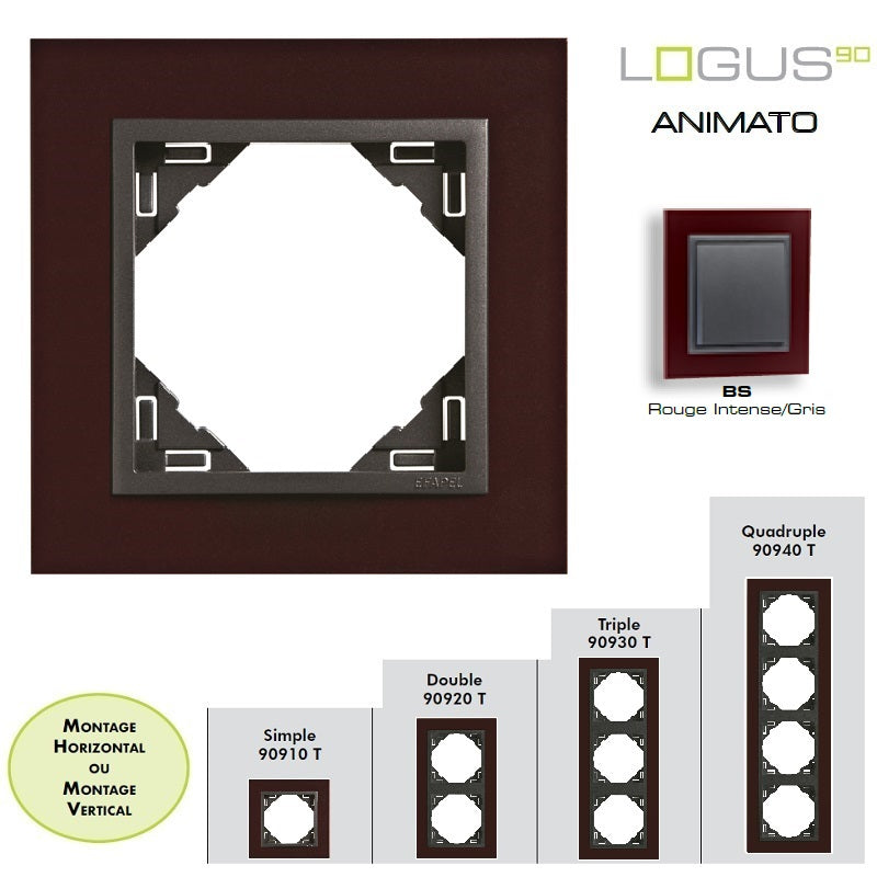 Plaque Animato Rouge intense/Gris LOGUS90