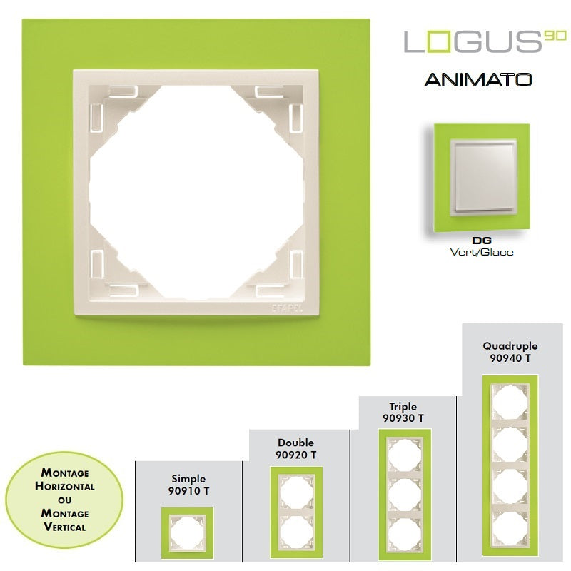 Plaque Animato Vert/Glace LOGUS90