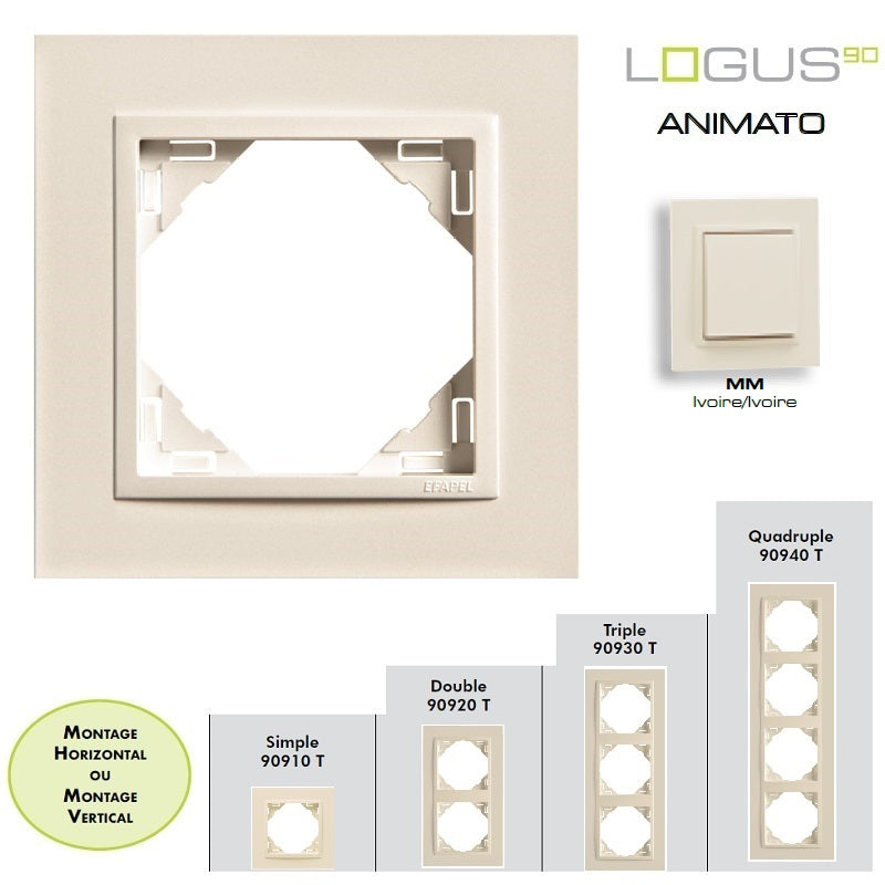 Plaque Animato Ivoire/Ivoire LOGUS90