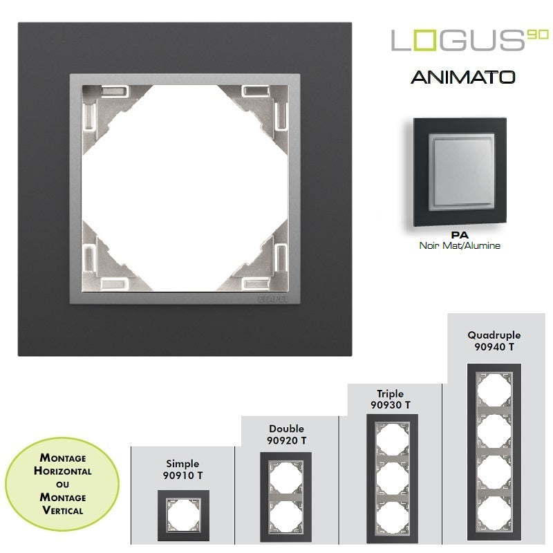 Plaque Animato Noir MAT/Alumine LOGUS90