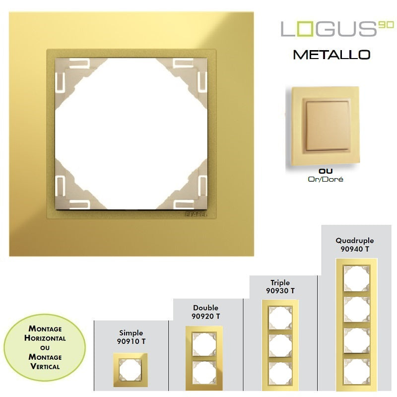 Plaque LOGUS90 METALLO - Or/Doré