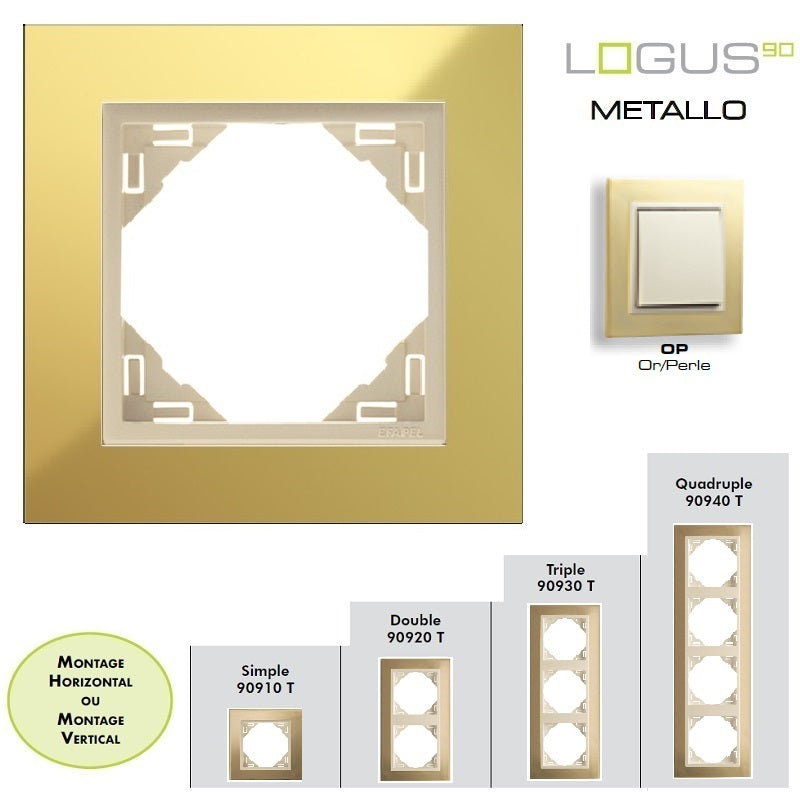 Plaque LOGUS90 METALLO - Or/Perle