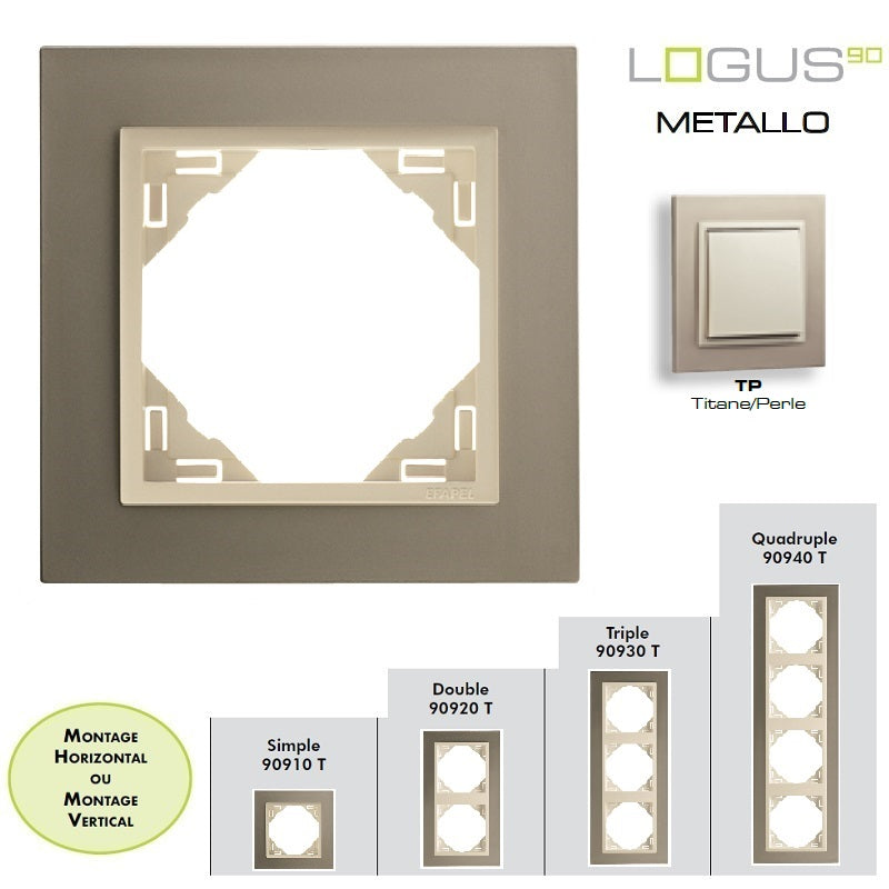 Plaque LOGUS90 METALLO - Titane/Perle