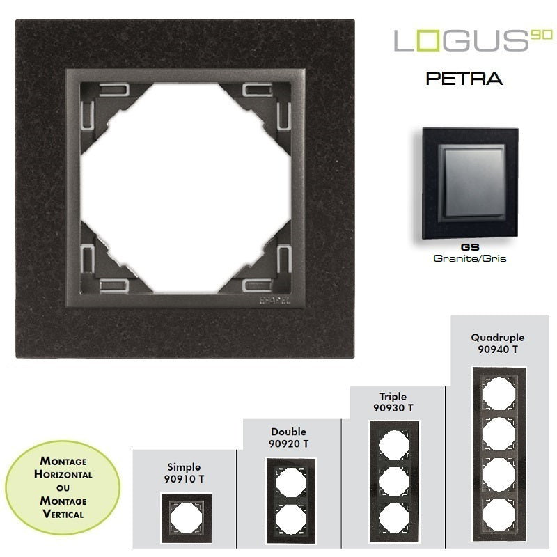 Plaque PETRA Logus 90 - GRANITE/GRIS