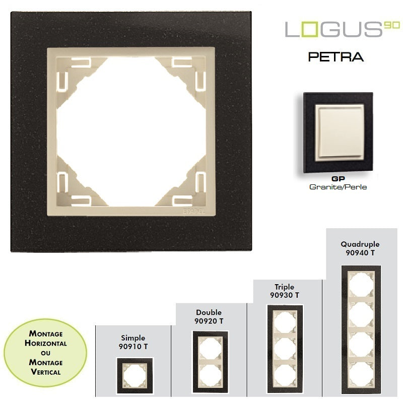 Plaque PETRA Logus 90 - GRANITE/PERLE