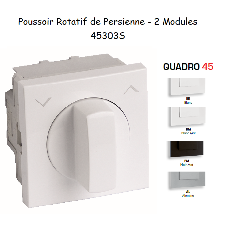 Poussoir Rotatif de Persienne - 2 Modules Q45