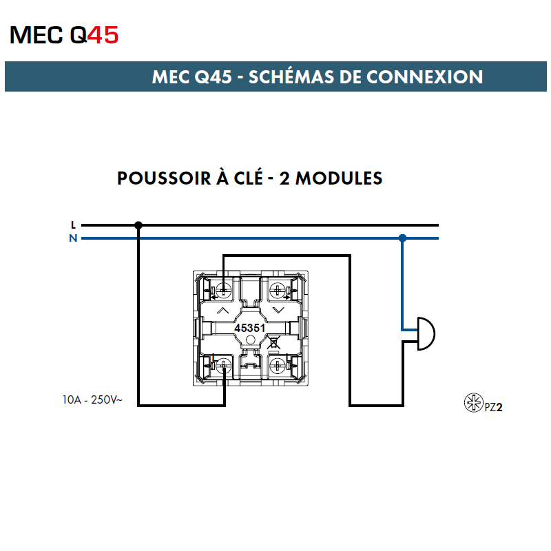Poussoir à clé - 2 Modules Q45