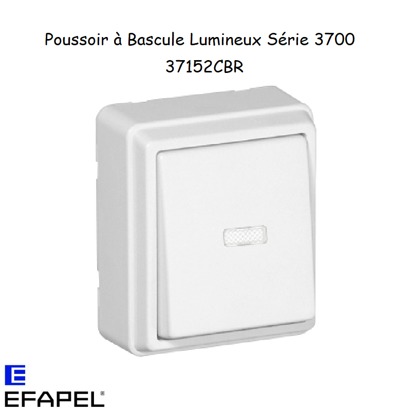 Poussoir à bascule Lumineux Blanc en saillie