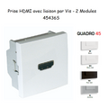Prise HDMI avec liaison par Vis - Semi-Assemblée - 2 Modules Quadro45