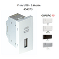 Prise USB Semi-Assemblée Quadro45 - 1 Module