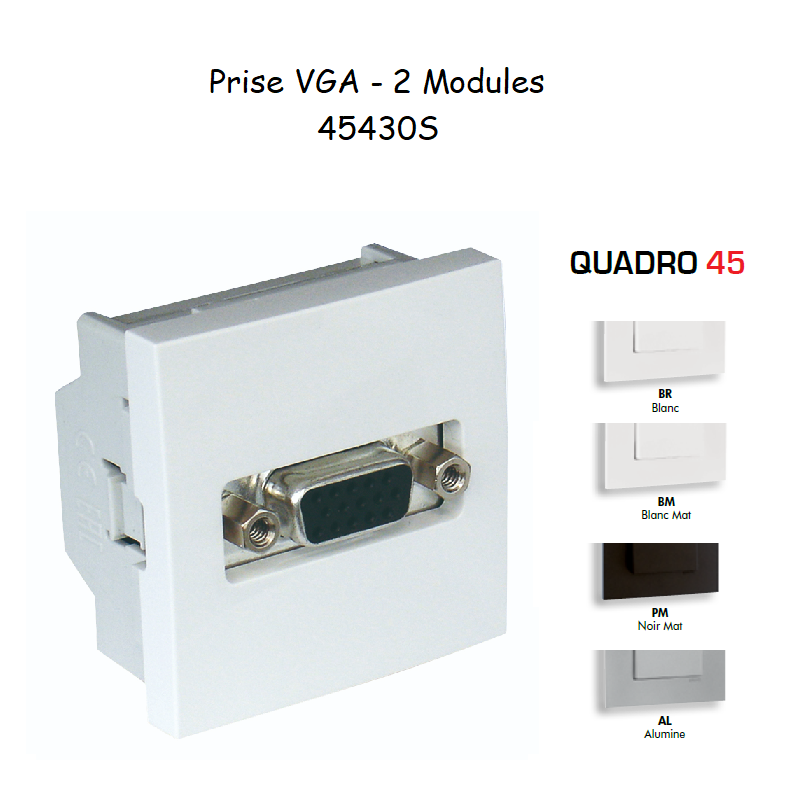 Prise VGA - 2 Modules Quadro 45