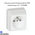 Prise de Courant Française 2P+T en saillie Connexion par vis