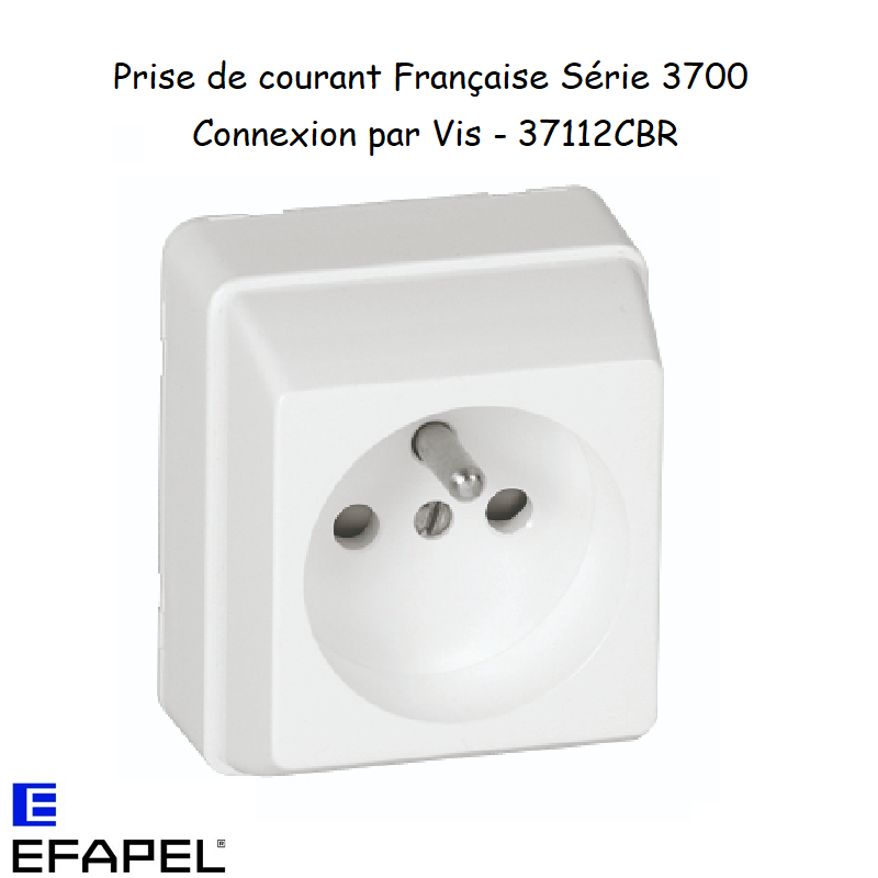 Prise de Courant Française 2P+T en saillie Connexion par vis