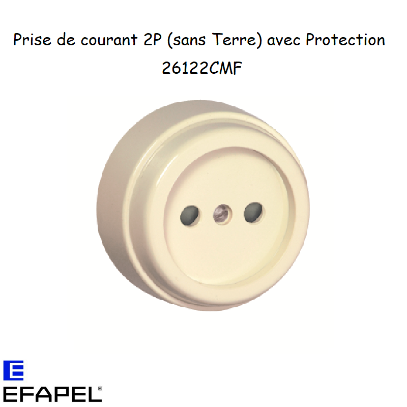 Prise de courant 2P avec protection Vintage