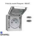 Prise de courant avec Terre IP65 - Gris ou Blanc