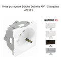 Prise de courant Schuko inclinée à 45° avec protection - QUADRO 45