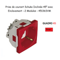 Prise de courant Schuko inclinée à 45° avec Enclavement - 2 Modules