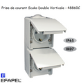 Prise Double de Courant Schuko Verticale avec Protection