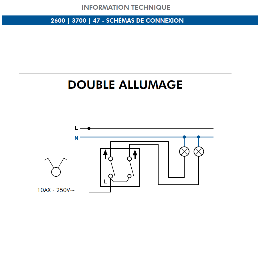 Interrupteur Double Allumage Vintage