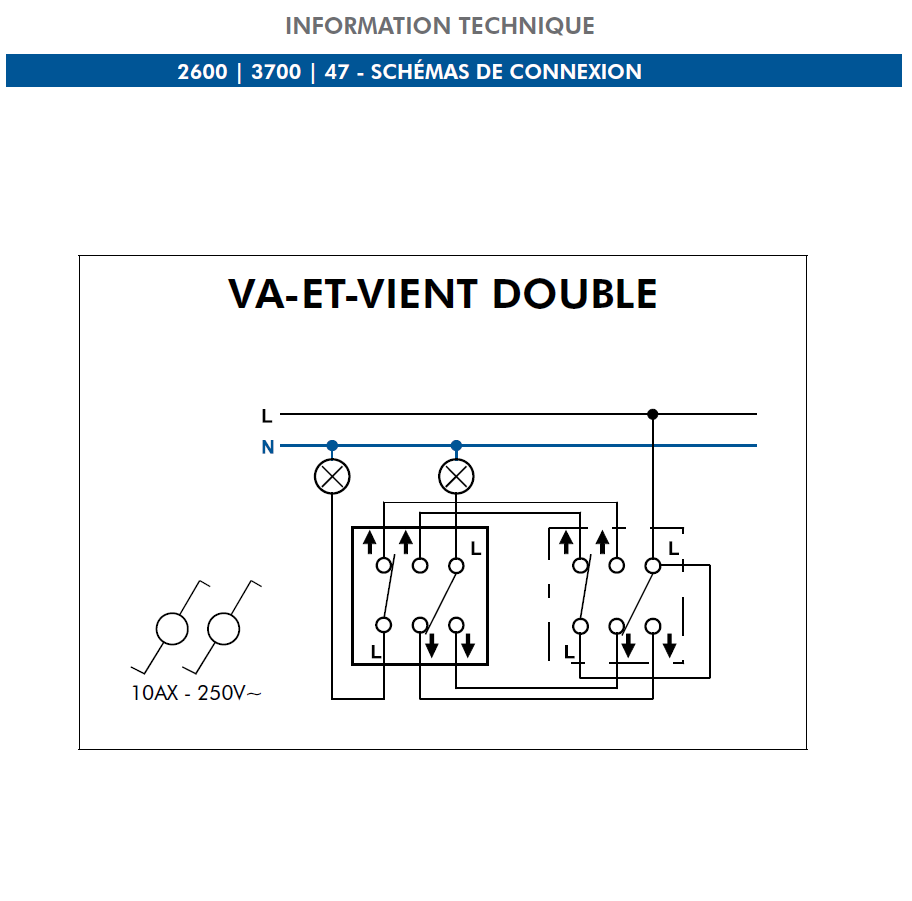 Interrupteur Va-et-Vient Double Vintage